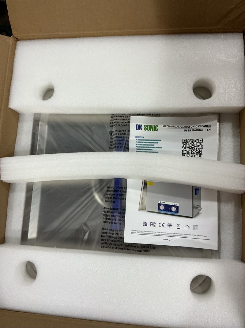 Condition photo showing New/Like New for DK SONIC Ultrasonic Cleaner,15L 360W Sonic Cleaner with Heater&Mechanical Timer,Ultrasonic Carburetor Cleaner for Cleaning Gun,Engine,Carburetors,Chains(Include Basket)