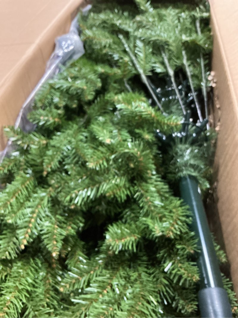 Condition photo showing New/Like New for national tree company 12 ft unlit kingswood fir slim artificial christmas tree, 2,583 tips, includes stand, green