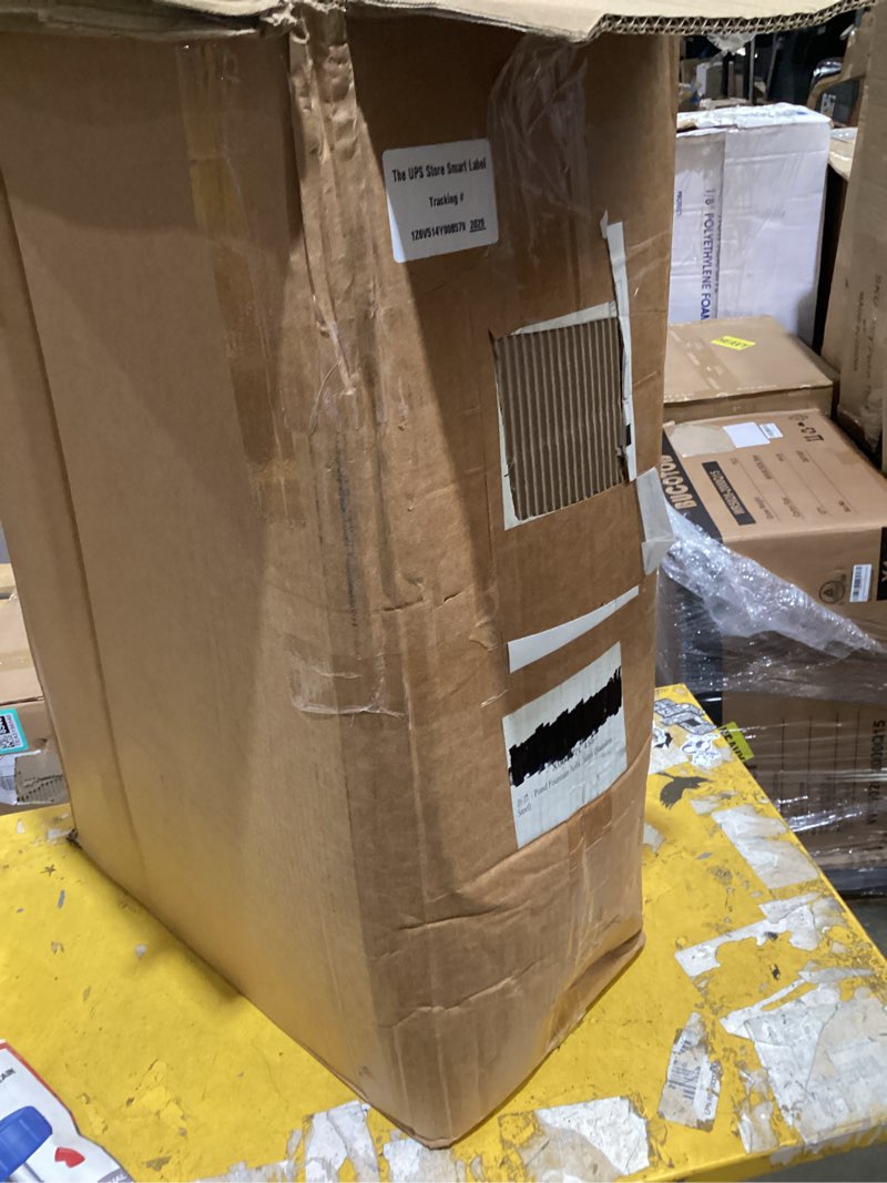 Condition photo showing As Is for 15000 gph pond fountain aerator - fully automatic 110v, 750w (1hp) floating pumps and pond aerator for large and small outdoor ponds and lakes - pountain aerator with 100ft power cord (silver) sliver