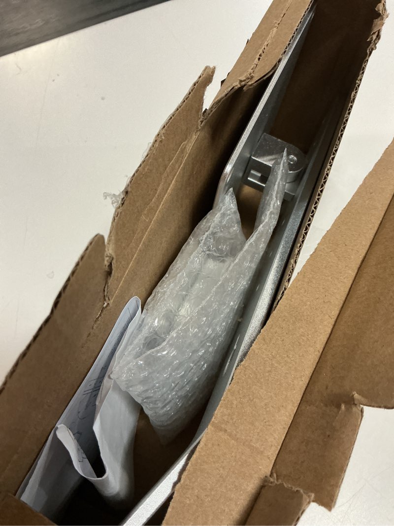 Condition photo showing New/Like New for under-cabinet mount? for ech_ooo show 15?keeps echo off the counter and turns side to side?ceiling or under-cabinet mount silver 026-02
