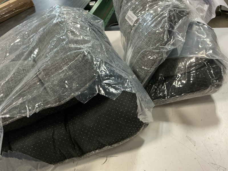 Condition photo showing Good Condition for chair cushions for dining chairs set of 4, kitchen chair cushions, chair pads with ties and non slip backing, tufted memory foam seat cushion 4 pack, 18" x 18" x 4", dark gray 18" x 18" x 4" dark gray 4