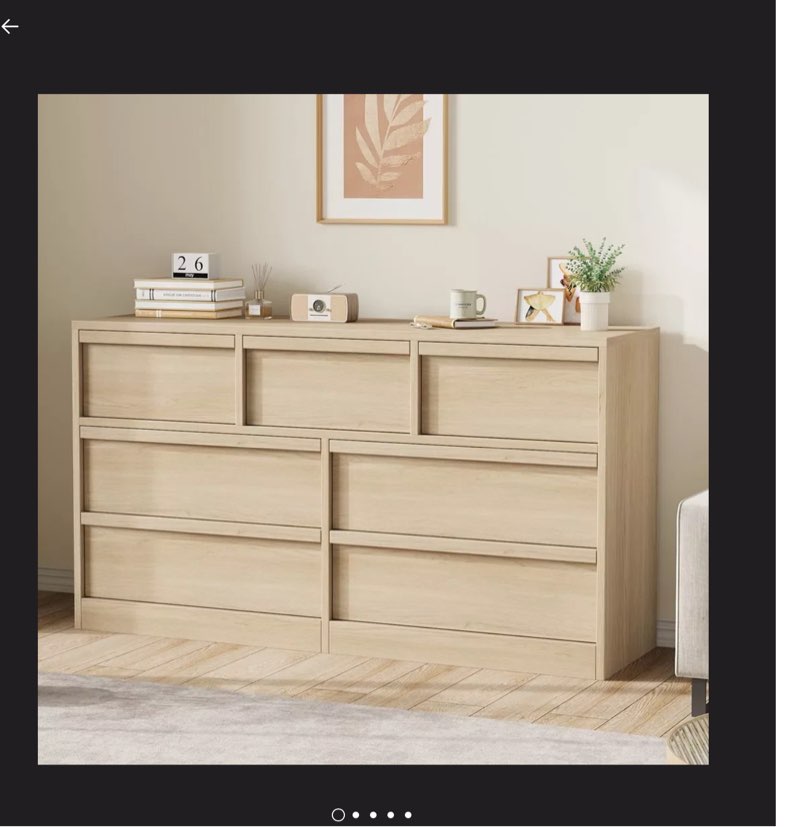 ( incomplete) 54\" W 7-Drawer Dresser for Bedroom, Modern Double Dresser Organizer with Storage, Wooden Chest Of Drawers for Bedroom