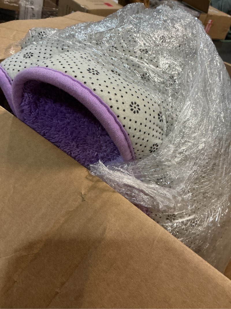 Condition photo showing As Is for Large Area Rugs for Living Room Bedroom, 5x7 Feet Tie-Dyed Purple Fluffy Shag Rugs, Ultra Soft Shaggy Plush Fuzzy Modern Indoor Throw Carpet for Kids Girls Dorm Nursery Home Decor Aesthetic 5' x 7' (Rectangular) Tie Dyed Purple