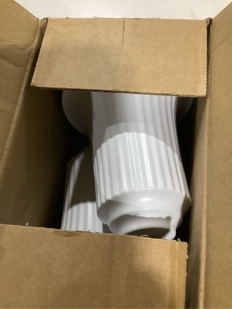 Condition photo showing Good Condition for nuptio 2 pcs flowered metal trumpet vase elegant wedding centerpieces vase for wedding party decoration, 23.2cm tall artificial flower arrangements for anniversary ceremony, white 2 x m white