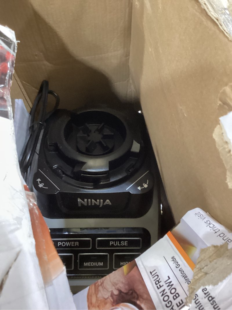 Condition photo showing As Is for Ninja BL610 Professional 72 Oz Countertop 1000-Watt Base and Total Crushing Technology for-Smoothies, Ice and Frozen Fruit, Black, Blender + Pitcher