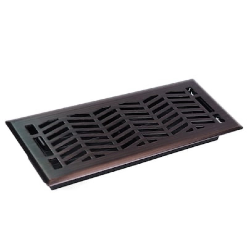 allen + roth 4-in x 12-in maximum airflow steel oil-rubbed bronze clifton design floor register