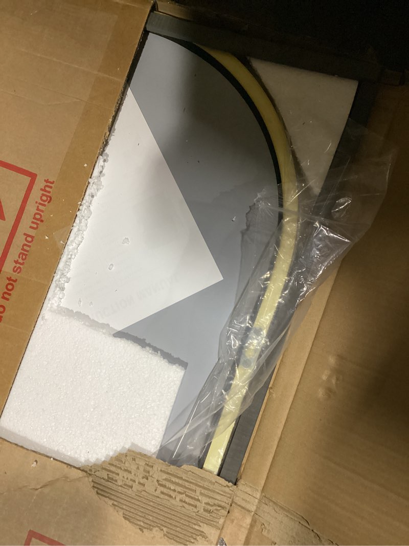 Condition photo showing Good Condition for Floor Mirror Arched Full Length Mirrors, Mirror Full Length Standing Hanging or Leaning Against Wall, 59"x18" Large Full Body and Wall Mounted Mirror for Bedroom Living Room, Gold Gold 59"L x 18"W