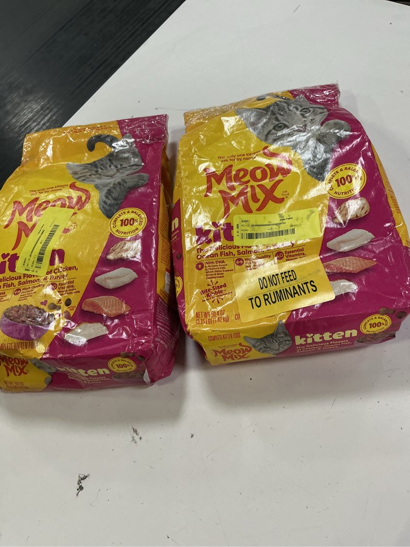 Condition photo showing Good Condition for meow mix kitten li’l nibbles dry cat food for kittens, 3.15 pound bag (case of 2) 3.15 pound (pack of 2)