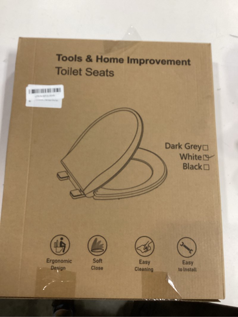 Condition photo showing New/Like New for Toilet Seat Round Soft Close16.5'', Toilet Lid Slow Close Quiet No Slam, Easy Installation & Release?Safe PP Material Easy Clean, Comfortable Ergonomic Design, 2 Years Support, White Plastic White Round 16.5inch