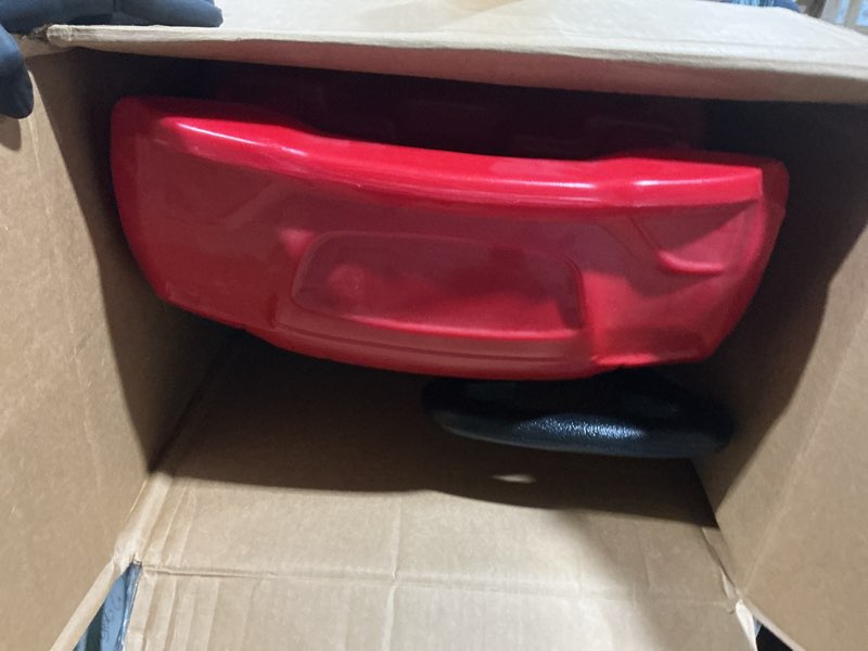 Condition photo showing Good Condition for step2 whisper ride cruiser kids push car, ride on toy, stroller substitute, includes seat belt & horn, made of durable plastic, max weight 50 lbs., for toddlers 18 months - 4 years old, red red push car