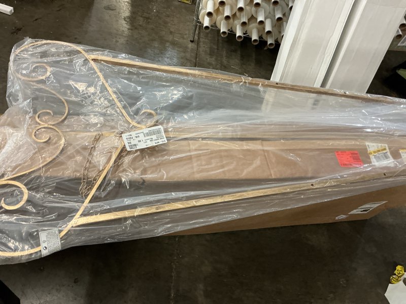 Condition photo showing Good Condition for gold metal extra large free standing adjustable display stand scroll easel with chain support