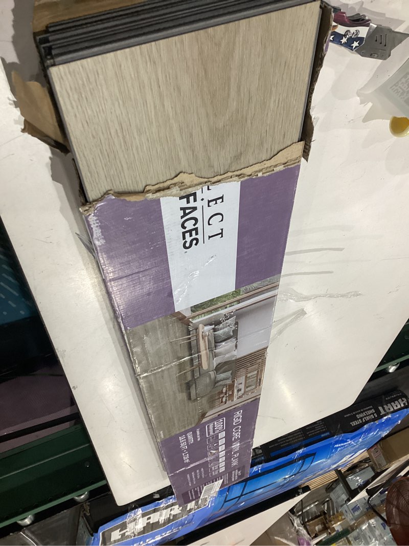 Condition photo showing As Is for select surfaces hemingway rigid core vinyl plank flooring