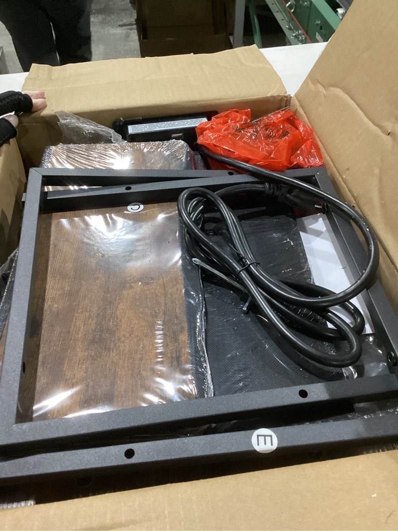 Condition photo showing Good Condition for Nightstand with Charging Station, End Table with Fabric Drawer, Night Stand for Bedroom, Small Bed Side Table with USB Ports and Outlets for Living Room, Brown, HETS010BR-1 Rustic Brown One-drawer