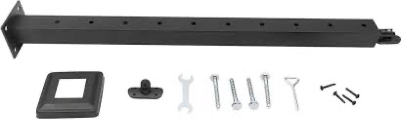 (Incompleto Cable Railing Post, 30°-drilled Stair Post 36\"x2\"x2\" Adjustable Top Angle Line Post, Top Mount, Stainless Steel Black Finish Wood Concrete Level Deck