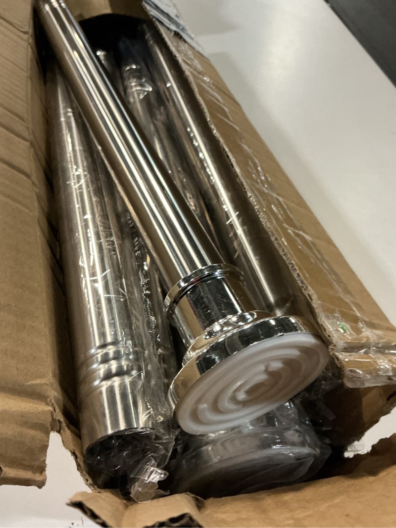Condition photo showing Good Condition for silver long curtain rodtension shower curtain rods 30 to 88 inch adjustable spring heavy duty rods for bathroom windows outdoor no drill no slip stainless steel silver 30-88“
