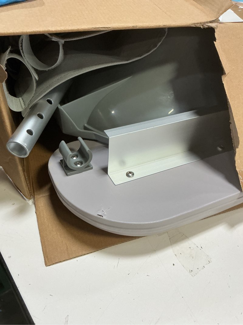 Condition photo showing As Is for Drive Medical 2-in-1 Raised Toilet Seat with Removable Padded Arms - Elevated Bathroom Safety Support - Secure Locking Attachment - Easy Height Assistance - Durable Plastic Construction Standard