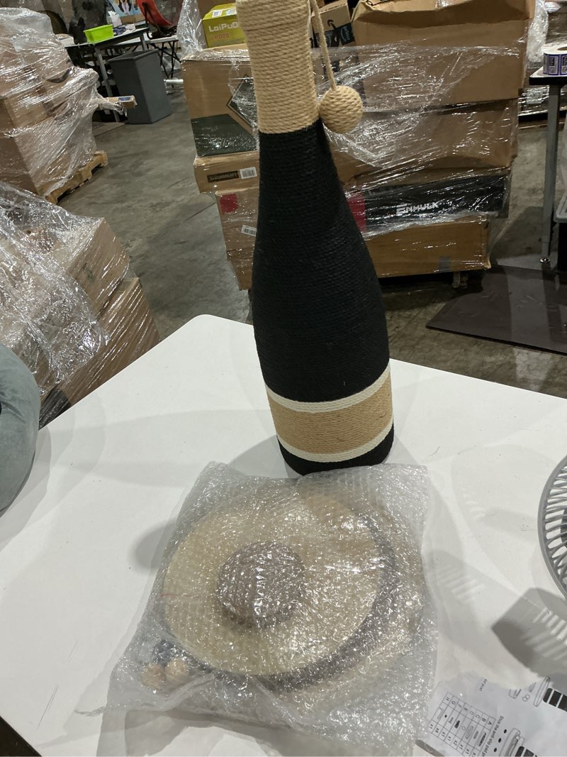 Condition photo showing Good Condition for wine bottle 24.8-in hemp cat scratching post, black/brown