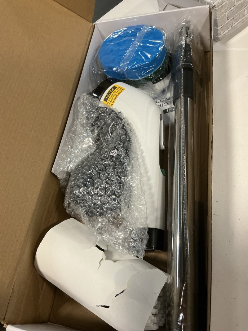 Condition photo showing Good Condition for Electric Spin Scrubber - Cordless Bathroom Scrubber with 7 Brush Heads - Dual Speed IPX7 Waterproof Power Scrubber for Heavy-Duty Bathtub, Glass, Tile, and Car Cleaning (White)