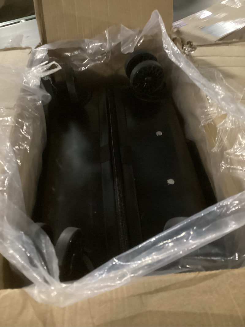 Condition photo showing Good Condition for Lekebobor 16 Inch Small Carry on Luggage with Wheels, Airline Approved Hard Shell Suitcase with TSA Lock Front Pocket for Travel for Women Men, Black Black 16 inch