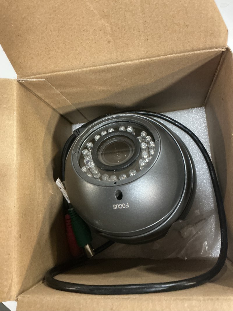 Condition photo showing Good Condition for analog cctv camera hd 1080p 4-in-1 (tvi/ahd/cvi/cvbs) security dome camera outdoor, 2.8mm-12mm manual focus/zoom varifocal lens, weatherproof metal housing 36 ir-leds day & night monitoring (grey)