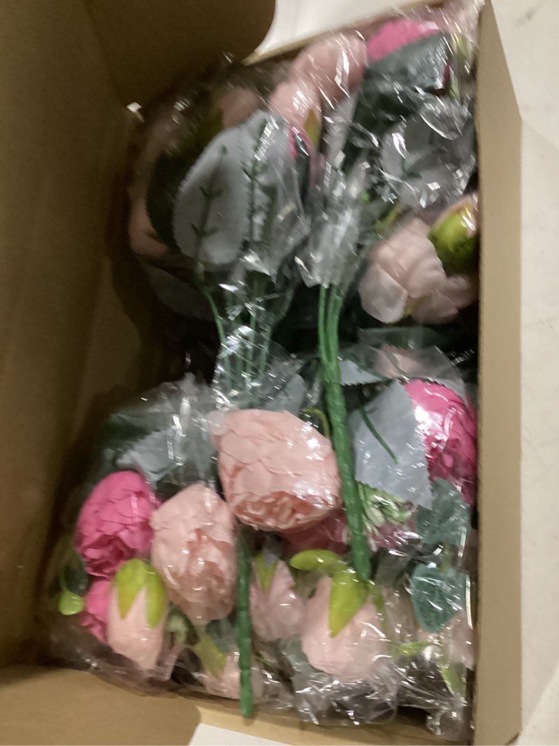 Condition photo showing New/Like New for yunsailing 8 pack artificial peony flowers faux silk hydrangea bouquet wedding home table decor reusable bouquet of rose flower for birthday wedding(pink) pink peony