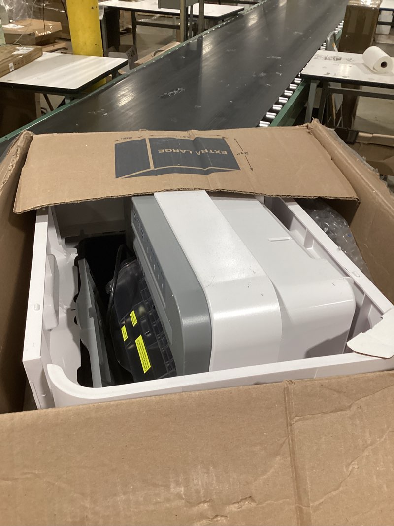 Condition photo showing As Is for heavy duty paper shredder: 400-sheet auto feed p5 micro-cut document credit card shredding with jam-proof design for home office business school