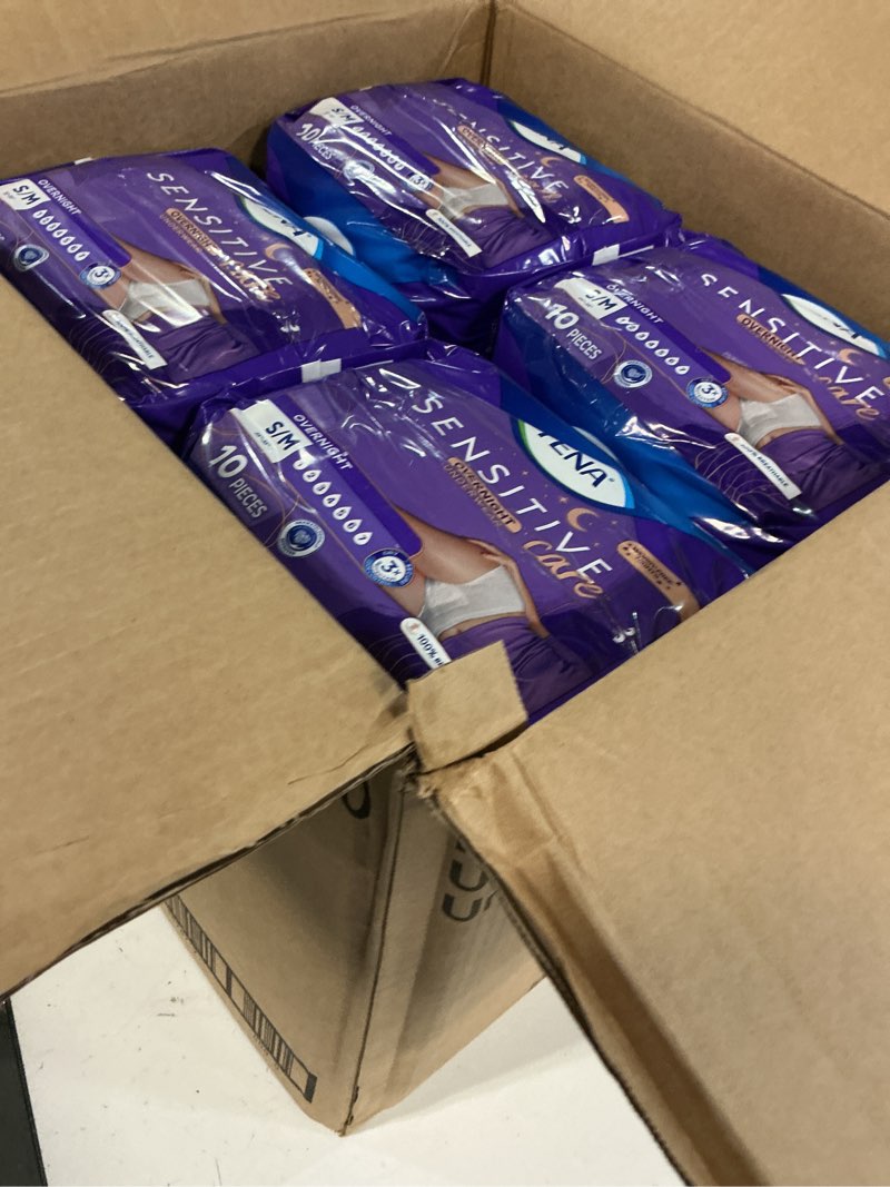 Condition photo showing New/Like New for (Size:S/M)Tena Sensitive Care Overnight Incontinence Underwear for Women, Bladder Control and Postpartum, Small/Medium, 80 Count (Waist Size: 25in-35in) Small/Medium 80
