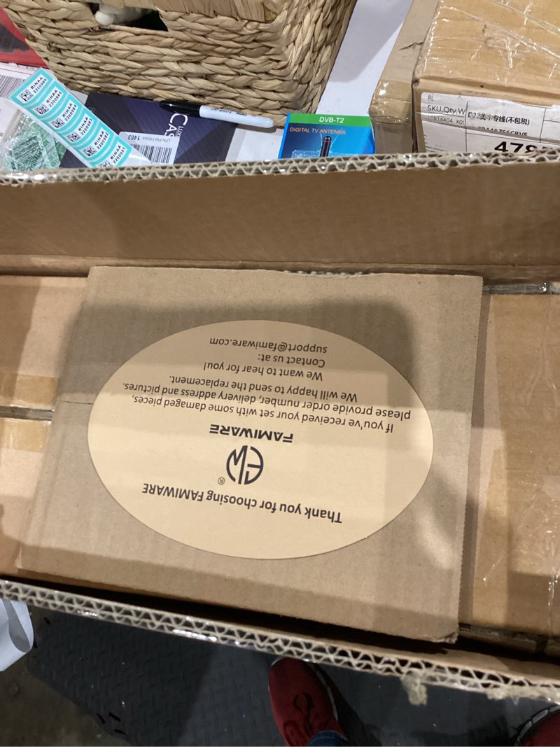 Condition photo showing Good Condition for Famiware Nebula Ridge Stoneware Dinnerware Sets, Plates and Bowls Sets for 4, 12 Pieces Dishes Set, Microwave and Dishwasher Safe Kitchen Plates, Light Gray Light Gray Set(12pcs)