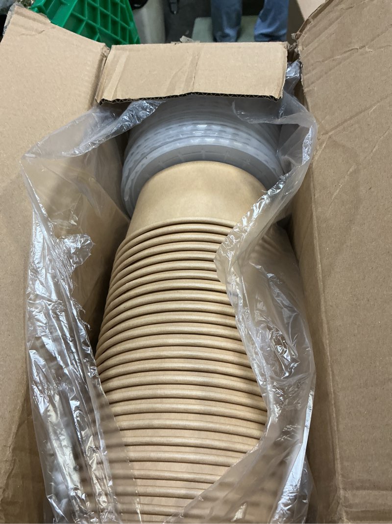 Condition photo showing New/Like New for 50 Pcs 32 Oz Large Paper Bowls with Lids, Disposable Soup Serving Bowls Bulk Party Supplies for Hot/Cold Food, Soup (32 OZ) 32 OZ(LIDS)