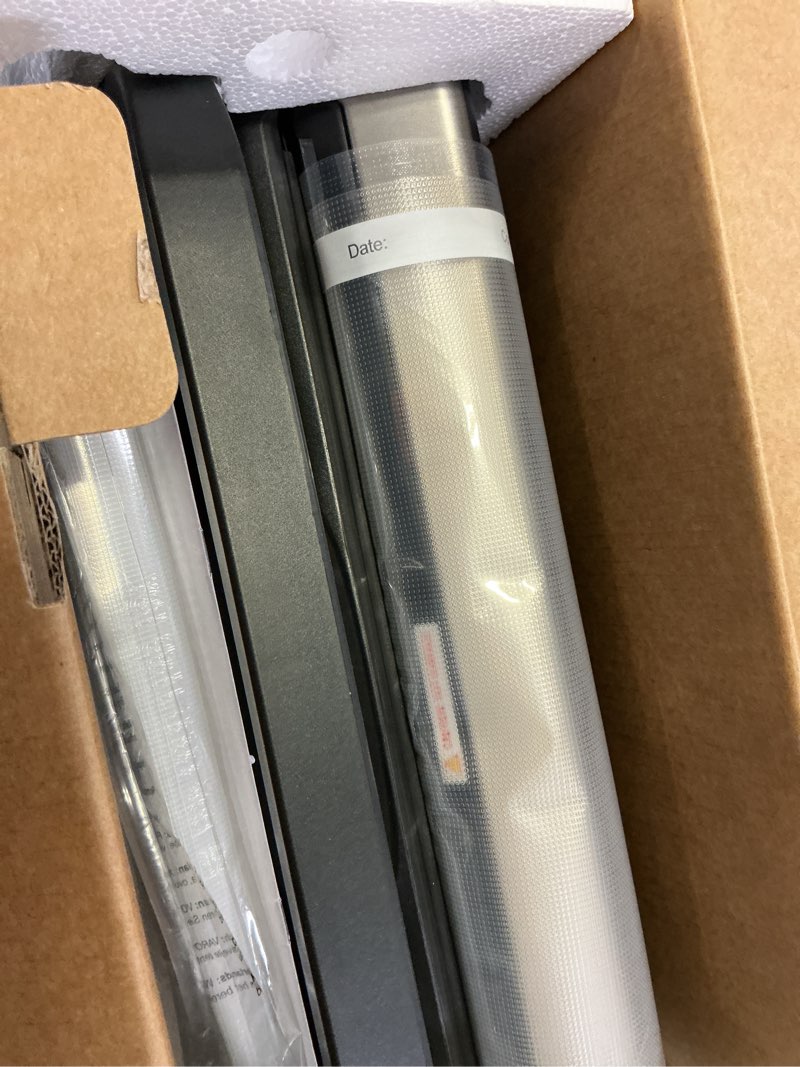 Condition photo showing New/Like New for Bonsenkitchen Vacuum Sealer Machine, Globefish Technology for Perfect Vacuum Sealing, Powerful Low-Noise Food Vacuum Sealer with Easy Handle Design, Built-in Cutter & Bag Storage, 1 Bag Roll & 10 Bags Silver Black