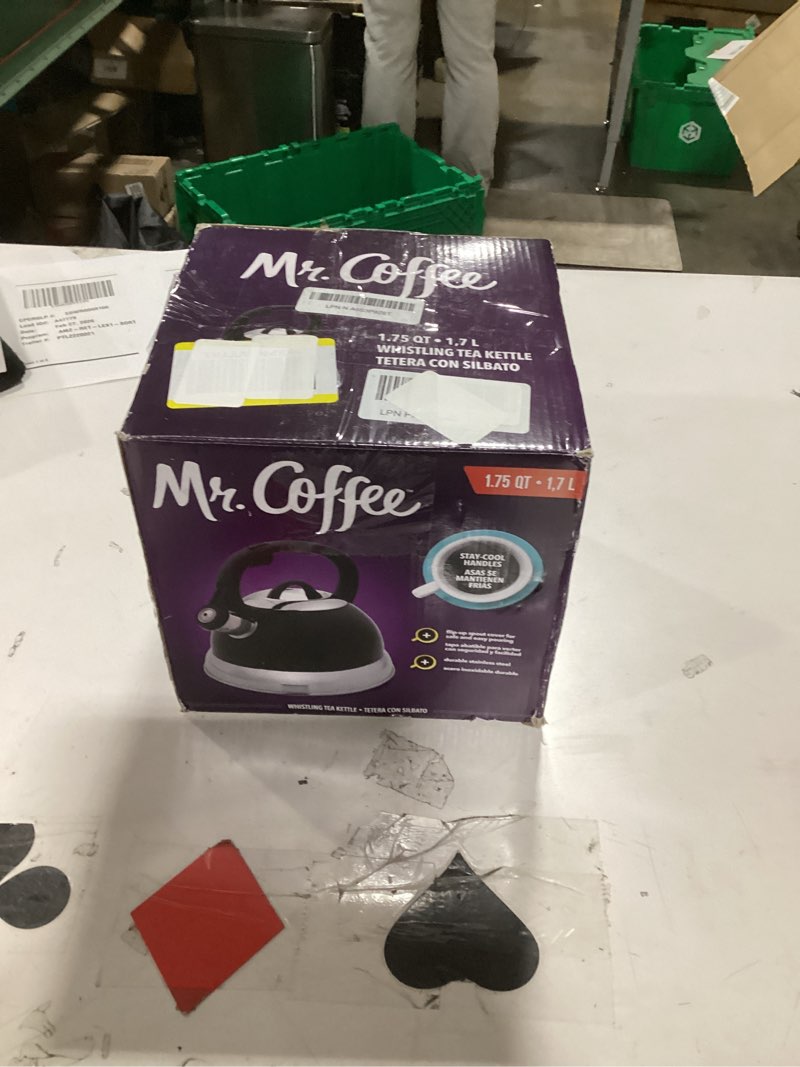 Condition photo showing Good Condition for Mr. Coffee Flintshire 1.75-Quart Stainless Steel Whistling Tea Kettle with Nylon Handle – Matte Blac