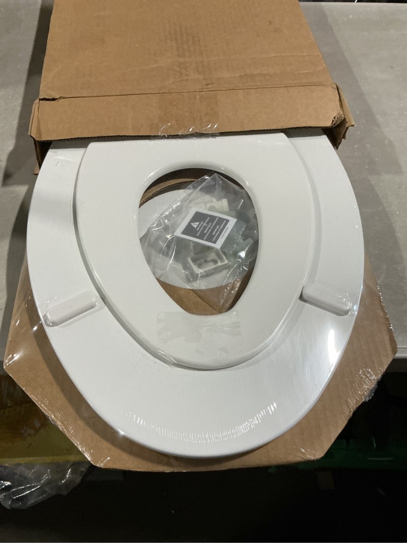 Condition photo showing Good Condition for mayfair nextstep2 toilet seat with toddler potty training seat built-in, slow close, easy clean, magnetic removable kids seat, made in usa, elongated, white