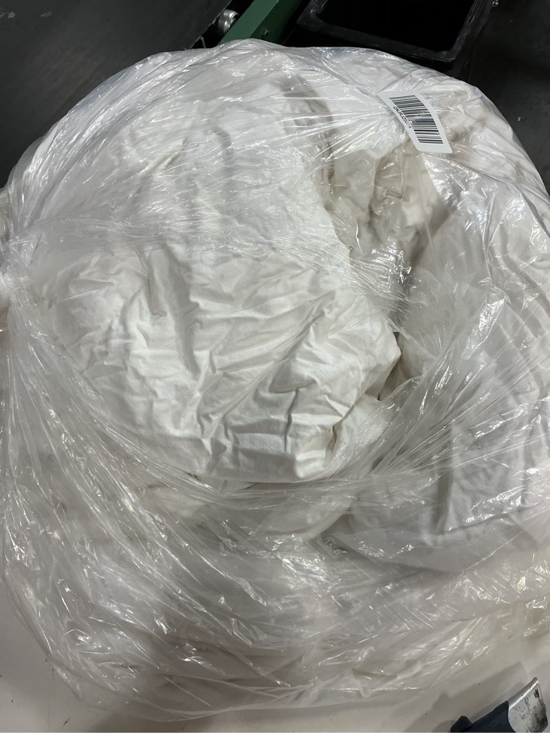 Condition photo showing As Is for quince luxe goose down comforter, full/queen, white