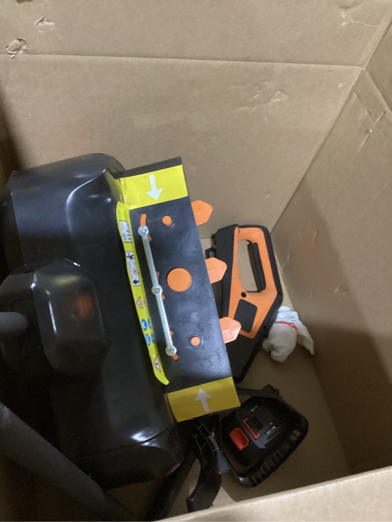 Condition photo showing New/Like New for 16" Cordless Snow Shovel, 3000mAh Battery Snow Blower, Lightweight Power Snow Thrower for Driveways & Sidewalks, Winter Snow Removal with Charger & 2 * 21V Batteries 16 INCH Orange