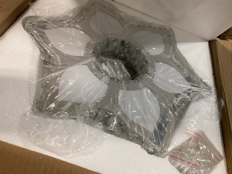 Condition photo showing Good Condition for CLAIRDAI 16.1" Crystal Ceiling Light Fixture Modern Crystal Chandelier Flower LED Chandeliers Flush Mount Ceiling Light for Bedroom Dining Room Living Room (6500K Cool White) DMH-cool