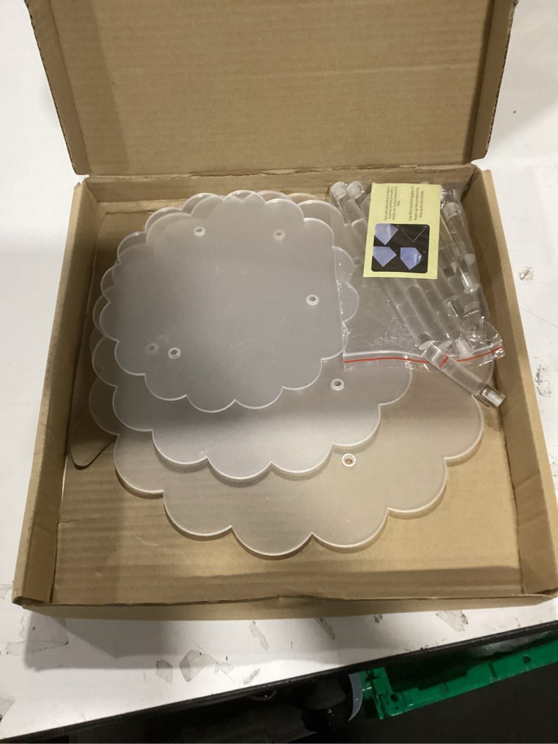 Condition photo showing Good Condition for okllen 3 pack clear acrylic cake stands, cupcake stand cake holder, countertop dessert display riser for bakery, appetizer, birthday wedding party baby shower, flower shape