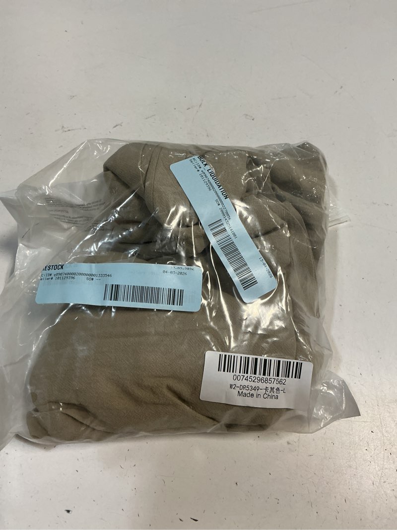 Condition photo showing Good Condition for temofon pants for women wide leg linen pant summer casual palazzo khaki flowy pants with pocket drawstring loose lightweight pants l