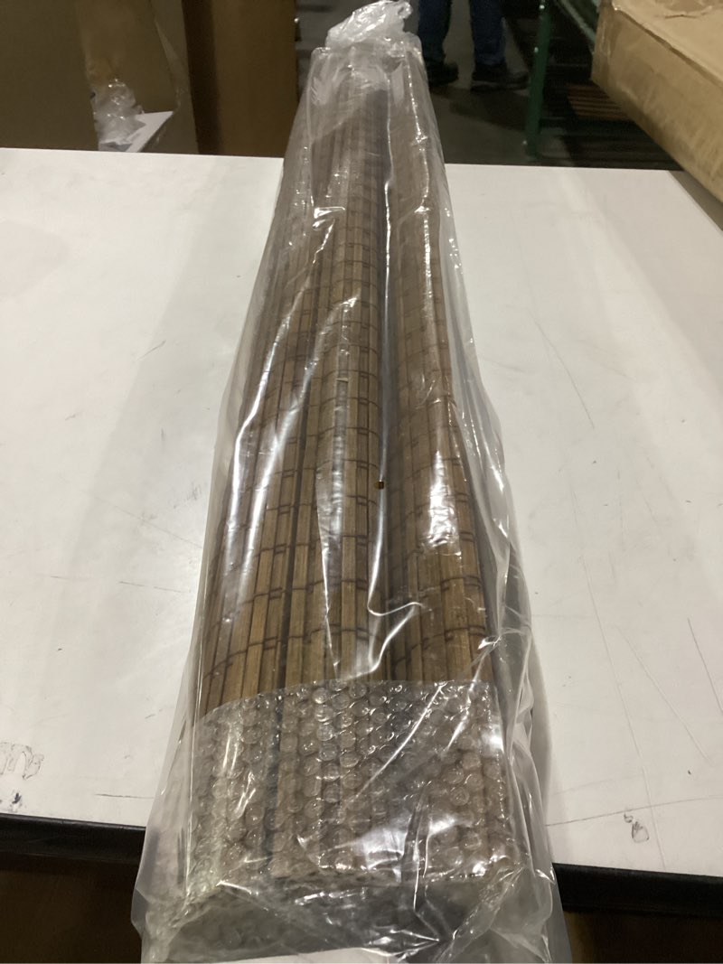 Condition photo showing New/Like New for LazBlinds Cordless Bamboo Roman Shades, Privacy Blinds for Interior Windows, Room Darkening Roll Up Bamboo Blinds for Home & Patio, 36" W x 64" H, Highfield Teak