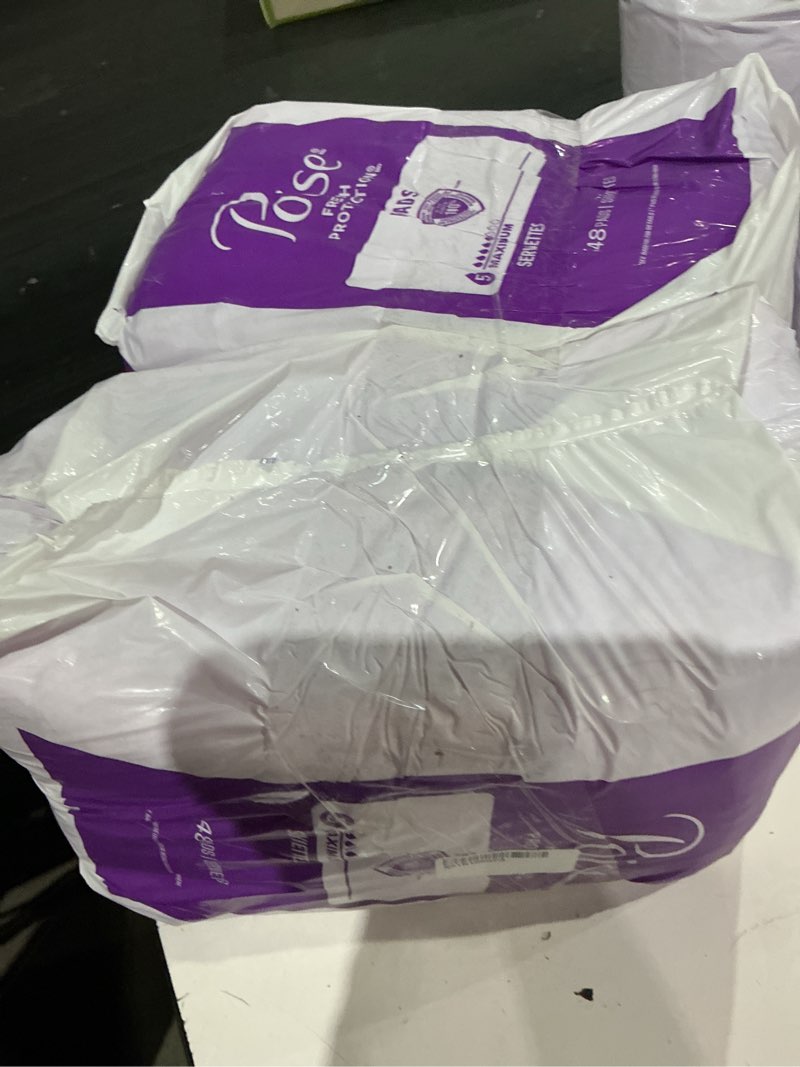 Condition photo showing Good Condition for poise incontinence & postpartum pads for bladder leaks, 5 drop maximum absorbency, regular length, 96 count, packaging may vary