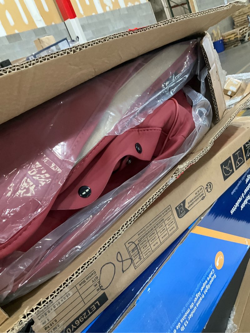 Condition photo showing As Is for car seat covers full set, breathable leather automotive front and rear seat covers & headrest, universal automotive vehicle seat cover for most sedan suv pick-up trucks, wine red full set (all with headrests) wine red
