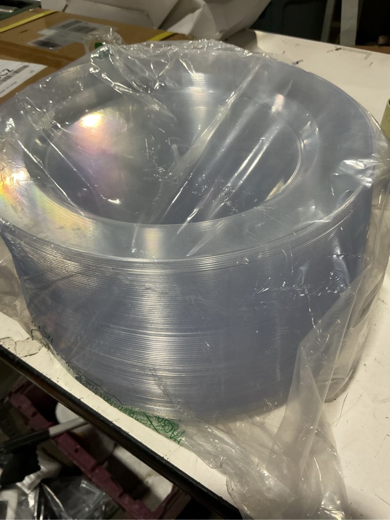 Condition photo showing New/Like New for bucla 100pieces clear plastic plates -10.25inch disposable dinner plates- premium weddings& party plates clear 10.25inch