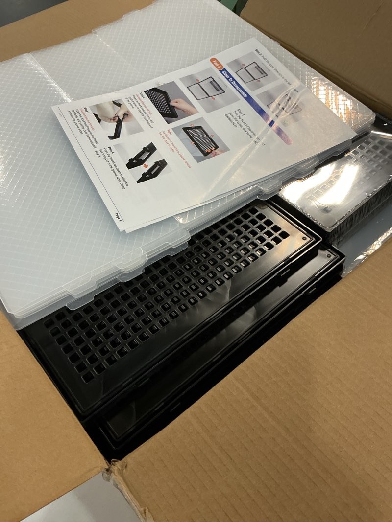 Condition photo showing Good Condition for Kuject XX-Large Shoe Storage Boxes Organizers Clear Plastic Stackable 12 Pack, Shoe Rack & Holder Substitute, Sneaker Containers, Shoe Storage Organizer Bins for Closet, Under Bed, Black(No Fold Line) Black XX-Large