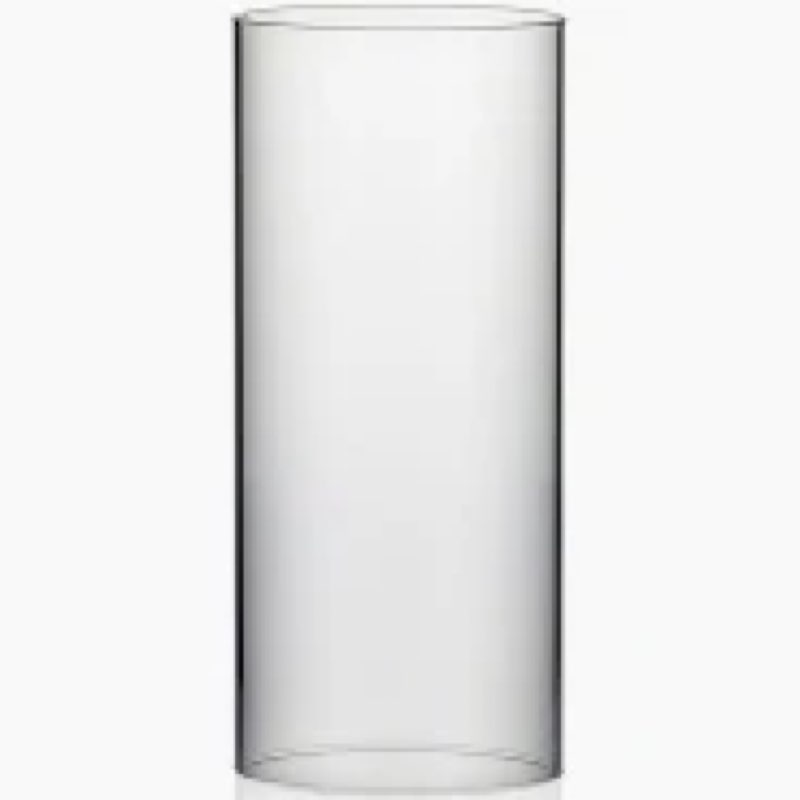 showgeous 6 pcs hurricane candle holder, d:4" h:14" open ended glass candle cylinder sleeve, clear g