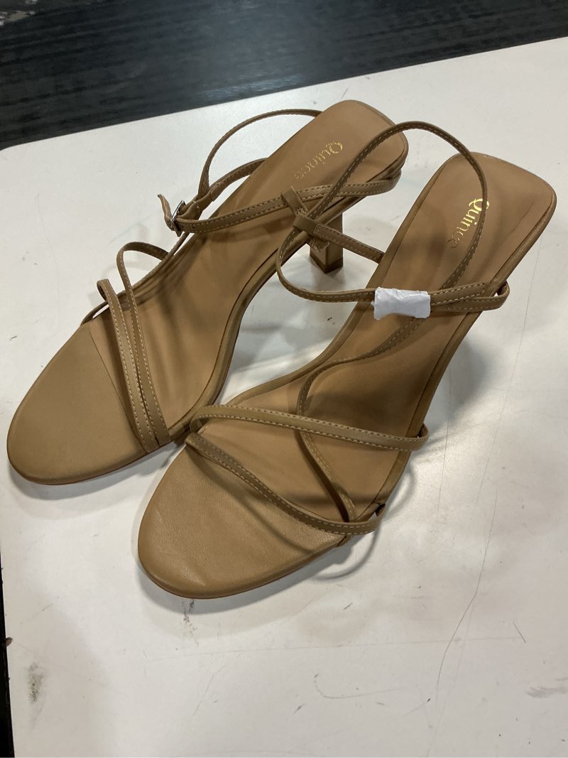 Condition photo showing Good Condition for italian leather 70mm strappy heel size 8 cashew 