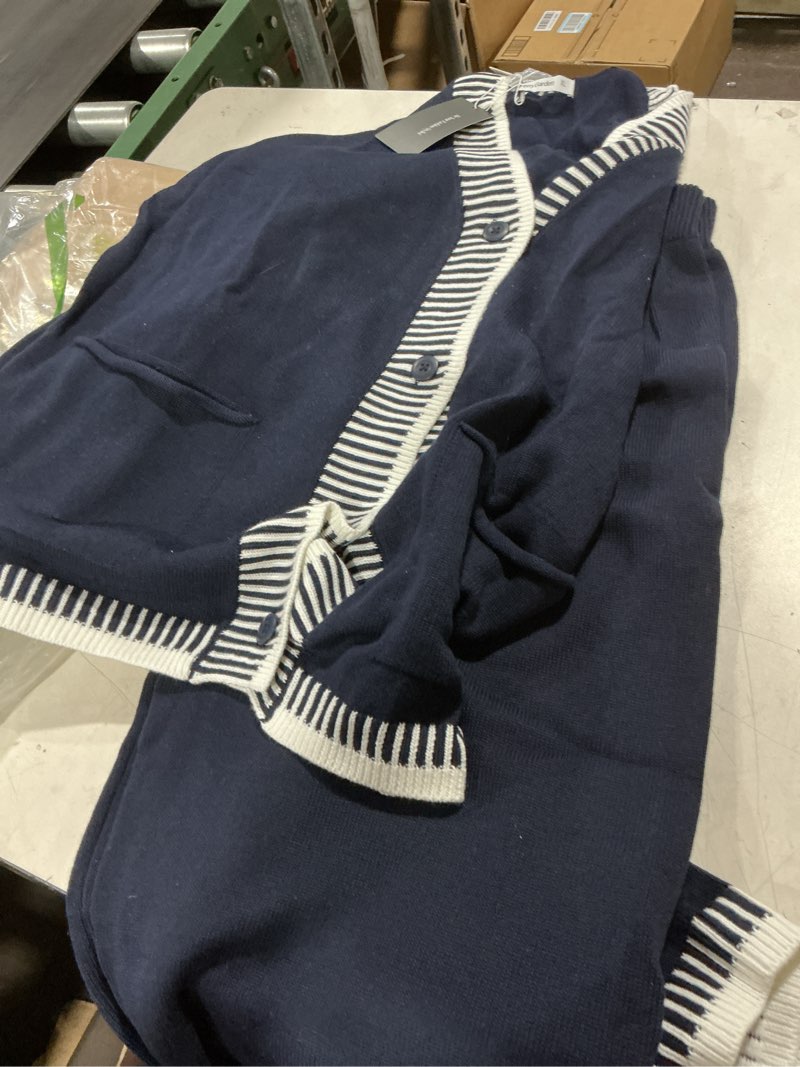 Condition photo showing Good Condition for prettygarden lounge sets for women fall 2026 loungewear 2 piece outfits cardigan sweaters track suit matching winter clothing navy x-large