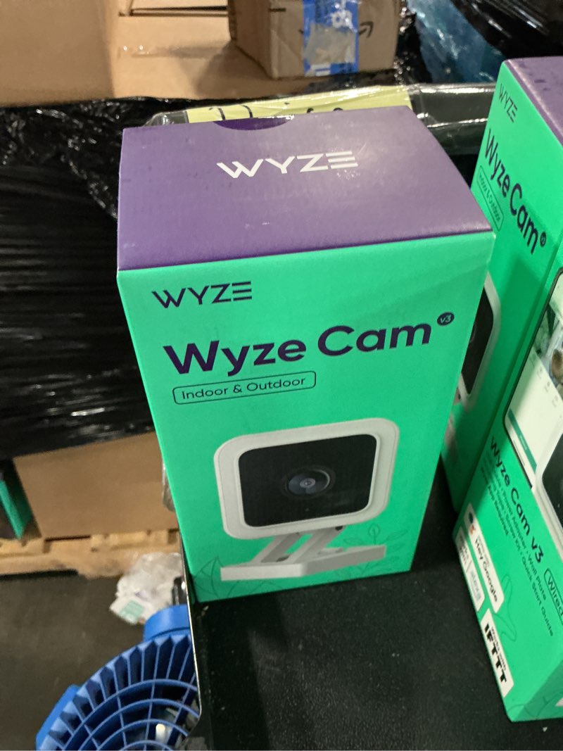Condition photo showing New/Like New for wyze cam v3 with color night vision, wired 1080p hd indoor/outdoor video camera, 2-way audio, works with alexa, google assistant, and ifttt white 1 camera kit standard