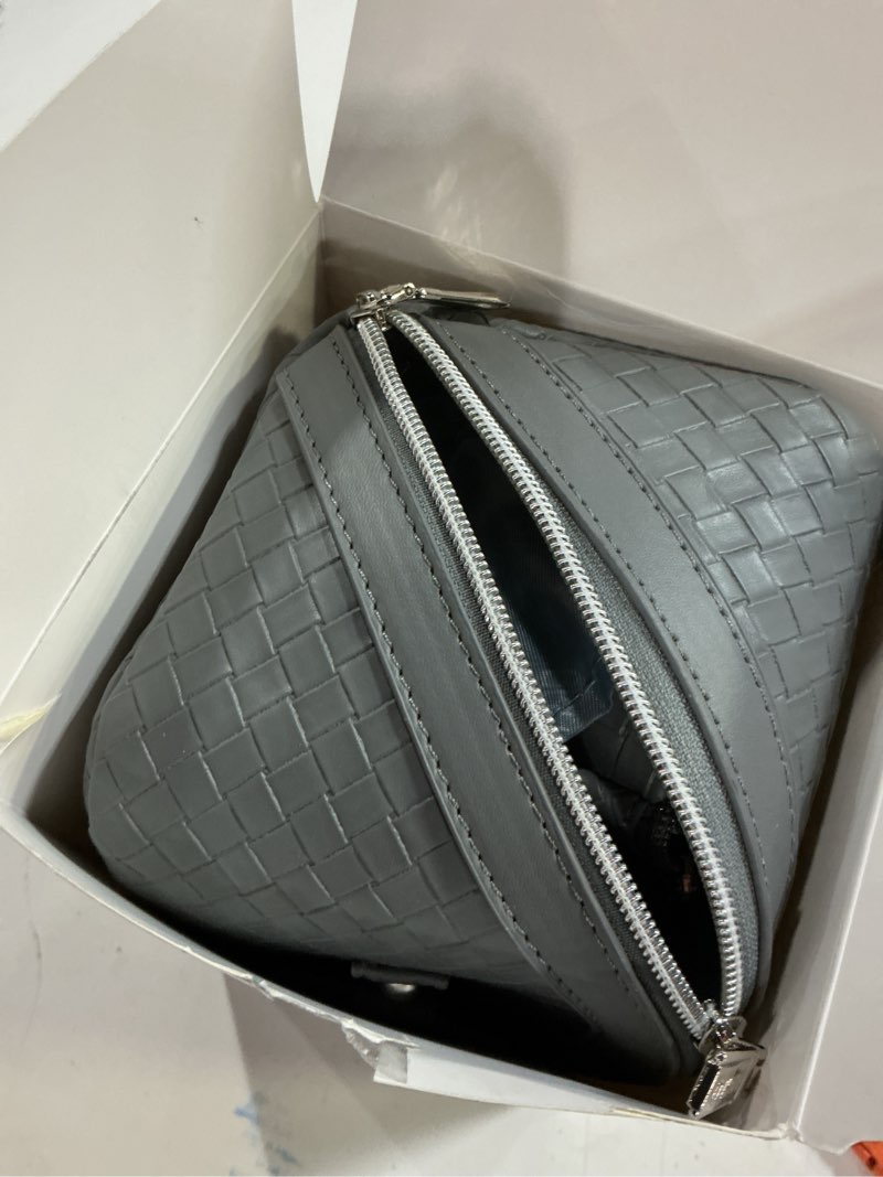 Condition photo showing Good Condition for boyatu travel makeup bag cosmetic bags for women: large capacity 3 pcs set make up bag with compartments - waterproof vegan leather toiletry organizer bags with handle (l07grey)