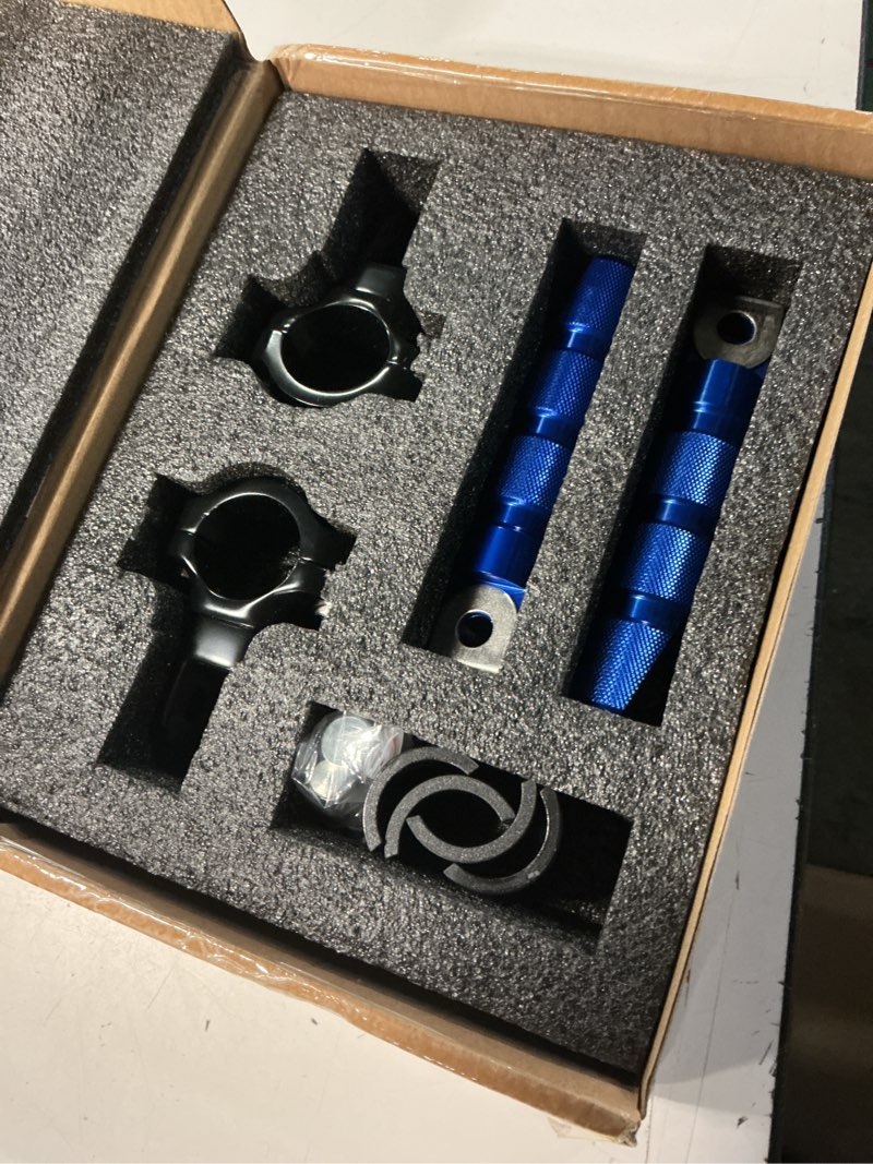 Condition photo showing New/Like New for benlari cnc highway pegs motorcycle foot pegs stainless steel 1in 1-1/4in 25mm 32mm fit for harley davidson engine guards crash bars blue