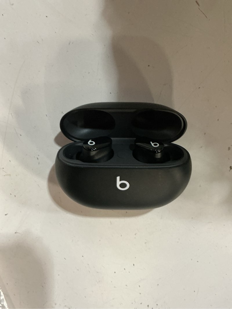 Condition photo showing New/Like New for beats studio buds - true wireless noise cancelling earbuds - compatible with apple & android, built-in microphone, ipx4 rating, sweat resistant earphones, class 1 bluetooth headphones - black black studio buds without applecare+