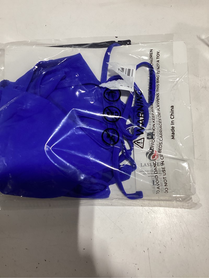 Condition photo showing Good Condition for laslulu womens one piece swimsuits sexy v neck padded bathing suit | adjustable spaghetti straps,soft removable cups,sexy crisscross low back bathing suit for beach vacation,and poolside large klein blue